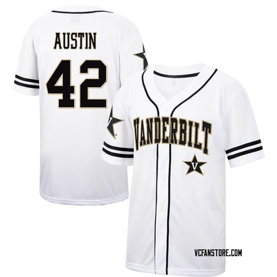 Men's RJ Austin Vanderbilt Commodores Replica Colosseum Free Spirited Baseball Jersey - White/Black