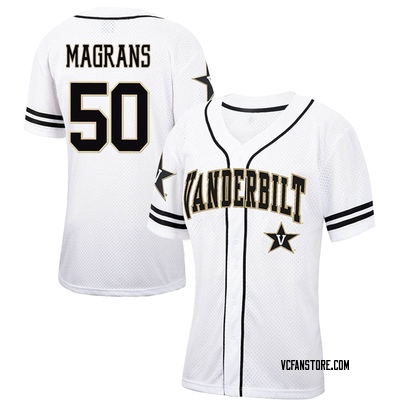 Women's Kyle Magrans Vanderbilt Commodores Replica Colosseum Free Spirited Baseball Jersey - White/Black