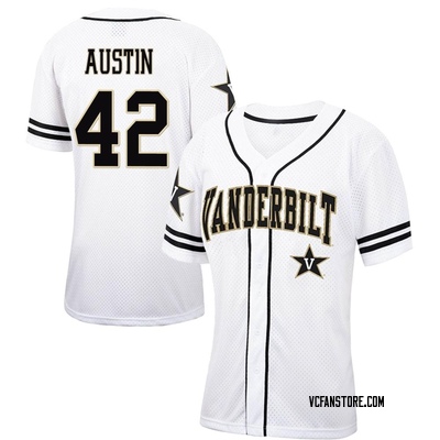 Women's RJ Austin Vanderbilt Commodores Replica Colosseum Free Spirited Baseball Jersey - White/Black