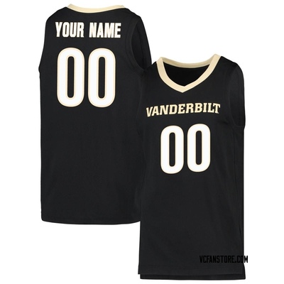 Youth Custom Vanderbilt Commodores Replica Basketball Jersey - Black