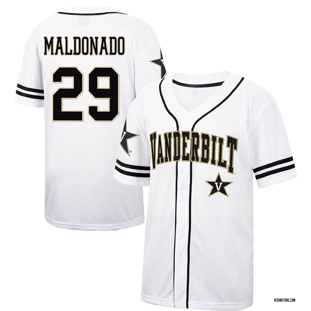 Youth Nick Maldonado Vanderbilt Commodores Replica Colosseum Free Spirited  Baseball Jersey - White/Black