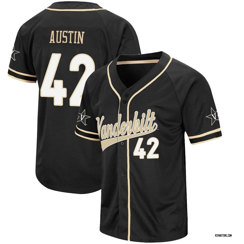 Youth RJ Austin Vanderbilt Commodores Replica Colosseum Baseball Jersey - Black