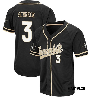 Youth RJ Schreck Vanderbilt Commodores Replica Colosseum Baseball Jersey - Black